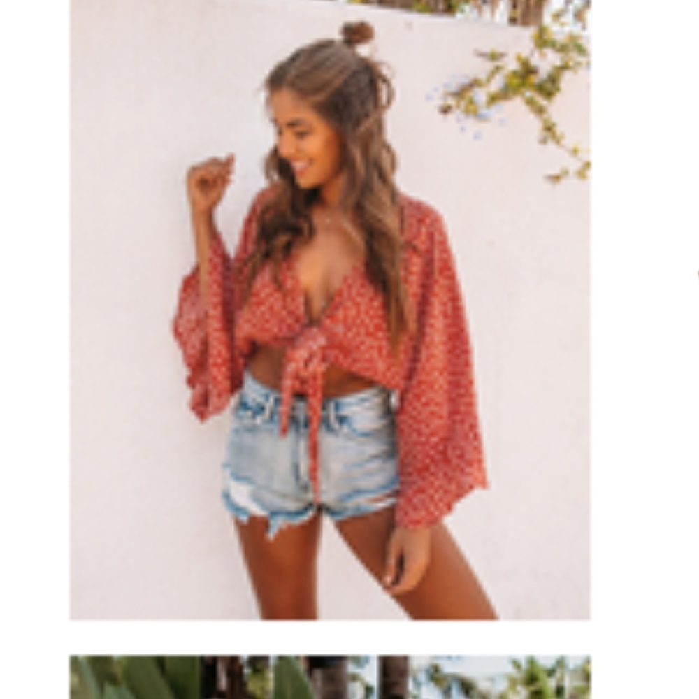 Twigs and Petals Kimono Tie Top